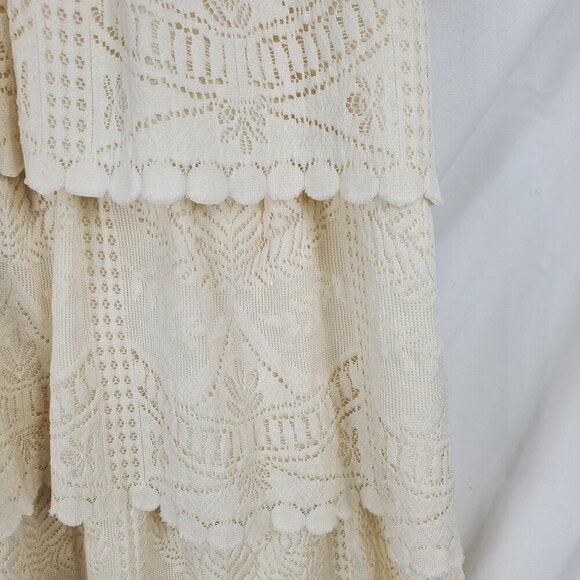 BCBGMAXAZRIA Women's Beige Mini Dress Scarlett Tiered Eyelet Size 06 (C-7) - Picture 7 of 15